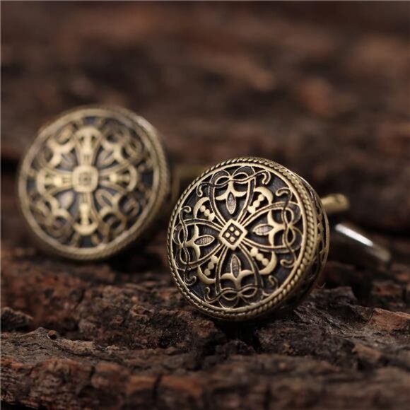 Cufflinks and Studs for Men-Fashion Men Vintage Enamel Carbon Fiber Tuxedo Shirt - Picture 4 of 7